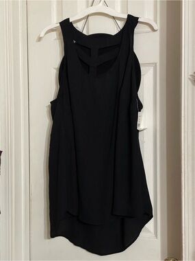Fashion to Figure Black Sleeveless Tunic with Strappy Back